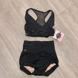 Kandi Kouture Dancewear, black 2 piece, size CXL